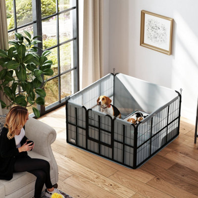B&Q -  Whelping Box W/ Washable Whelping PadWind-Resistant ClothBlack
