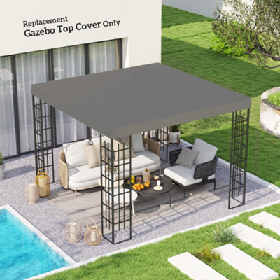 Outsunny Unisex Grey 3 X 3(M) Garden Gazebo Canopy Roof Replacement Cover, Upf30+, - Image 5