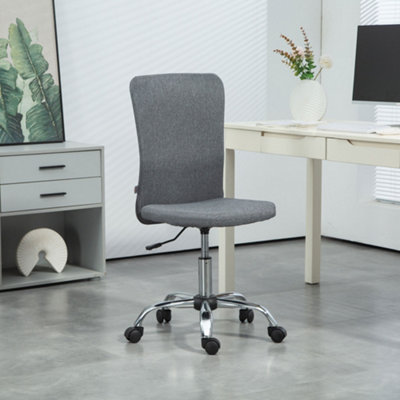 Homcom Armless Computer Desk ChairMakeup Vanity Chair For HomeGrey from B&Q