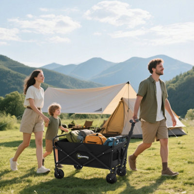 B&Q -  93L Festival Trolley120Kg Heavy Duty Folding Trolley CartBlack