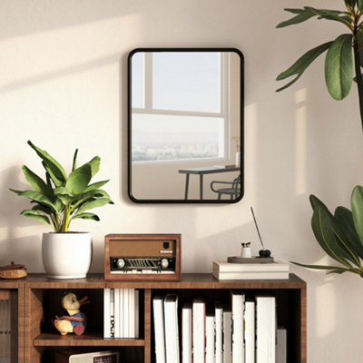 B&Q -  Rectangular Mirror With Metal FrameDecorative Wall MirrorBlack