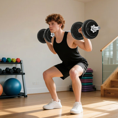 Sportnow 2-In-1 Adjustable Dumbbells Set20Kg Weights Dumbbells Set from B&Q