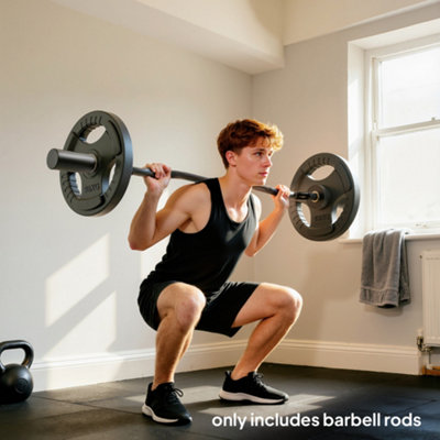 Sportnow Black 4Ft Olympic Ez Curl Bar, Barbell Bar For 2" Weight Plates, - Image 5