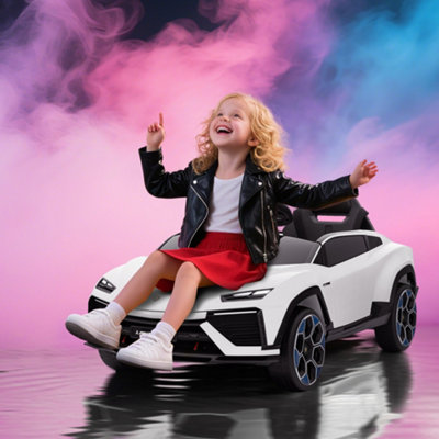 Aiyaplay White Licensed Lamborghini Electric Ride On Car With Suspension,