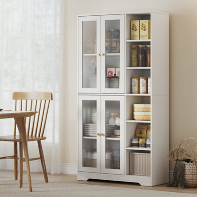 HOMCOM 172 cm Tall Kitchen Cupboard, Pantry Storage Cabinet in White - Image 5
