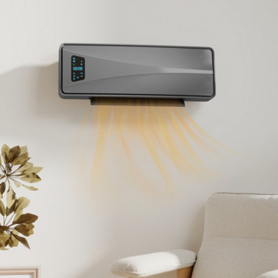 Bobobiy Grey 2000W Ceramic Electric Heater With Fan, Adjustable Thermostat, Wall Mounted - Image 9