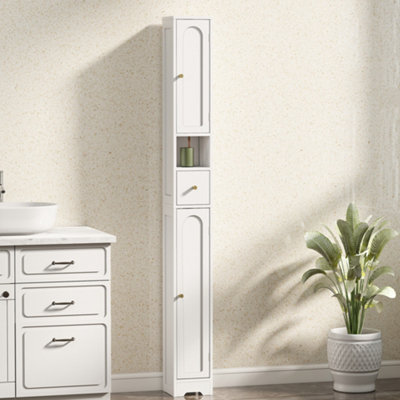 B&Q -  20Cm Slim Bathroom Storage Cabinet With Adjustable Shelves White