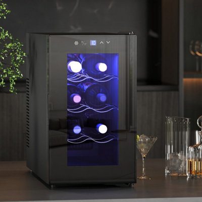 B&Q -  Freestanding Wine Cooler Fridge With 8 Bottle21 Litre Capacity