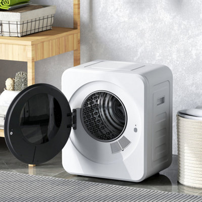 Homcom 800W Compact Dryer Machine4 Kg Small Vented Tumble DryerWhite from B&Q