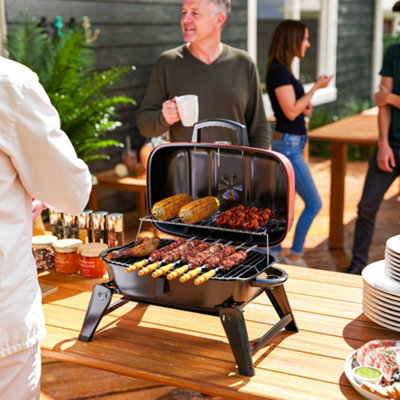 B&Q -  Folding Charcoal Barbecue GrillPortable Bbq For CampingRed