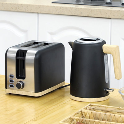 Homcom 1.7L Electric Fast Boil Kettle And 2 Slice Toaster SetBlack from B&Q