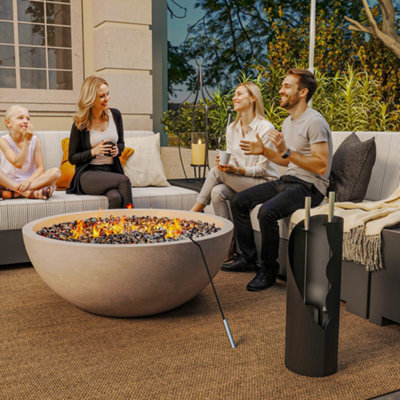B&Q -  4 Pcs Fireplace Companion SetMetal Fireside Companion SetBlack