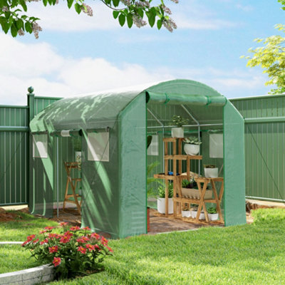 B&Q -  Polytunnel Greenhouse With 3 Roll-Up Doors3 X 2 X 2MGreen