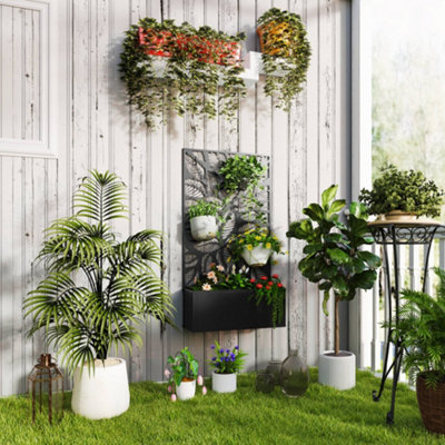 B&Q -  Metal Raised Garden Bed With TrellisOutdoor Elevated Planter Box