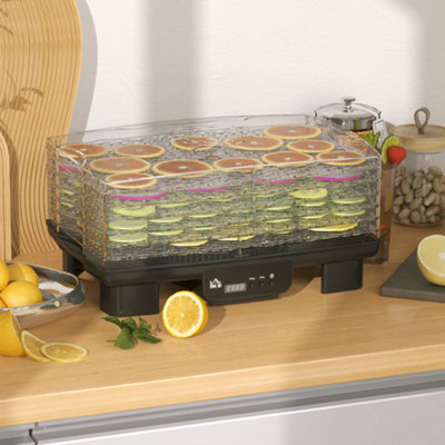 Homcom Unisex Black Tray Food Dehydrator, Food Dryer Machine For Fruit Meat Vegetable In Size 6 - Image 4