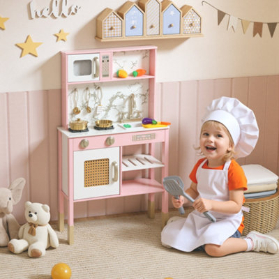 Aiyaplay Kids Kitchen Playset With Pretend Play Kitchen AccessoriesPink from B&Q