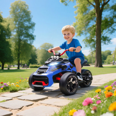 B&Q -  12V Kids Electric Ride On CarBattery Powered Ride On AtvBlue
