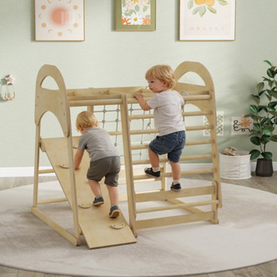 B&Q -  6 In 1 Kids Climbing Frame With SlideMonkey BarsLadder