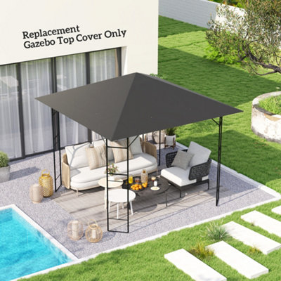B&Q -  3 X 3(M) Gazebo Canopy Replacement Cover With Drain HolesGrey