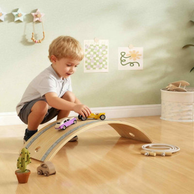 Aiyaplay Kids Wooden Balance Board With Rope And Felt For Sensory Play from B&Q