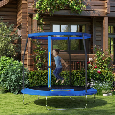 Sportnow Blue Outdoor Trampoline With Safety Enclosure Net, 8Ft