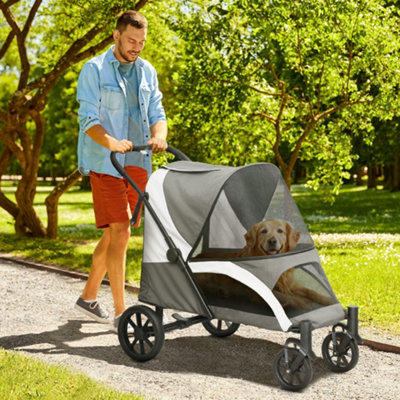 B&Q -  Foldable Pet Stroller For Medium DogsDark Grey