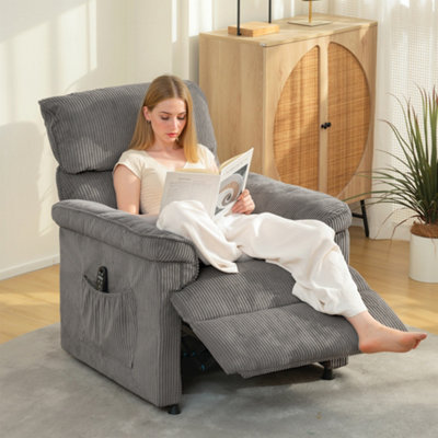 B&Q -  Massage Recliner With Quiet MotorPower Reclining ChairGrey