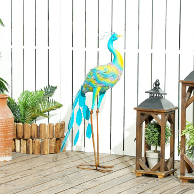 Outsunny Peacock Garden StatueMetal Garden Gift With StakesMulti-Colour from B&Q