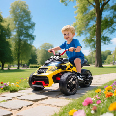 Aiyaplay 12V Kids Electric Ride On CarBattery Powered Ride On AtvYellow from B&Q