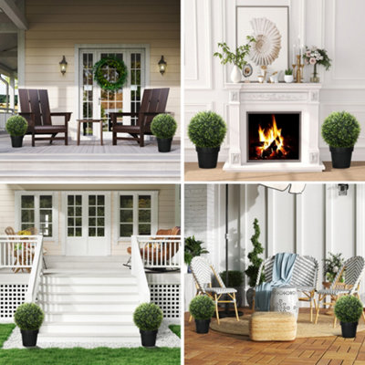 Homcom Set Of 2 Artificial Plant Topiary BallsFaux Plants For DecorGreen from B&Q