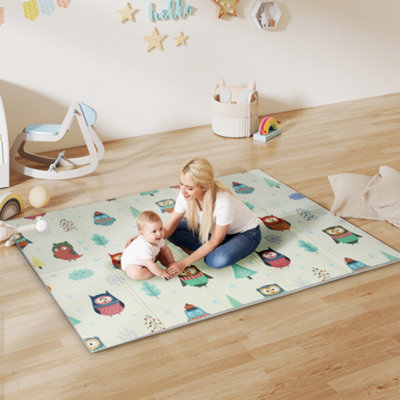 Aiyaplay Unisex Multicolor Baby Play Mat Double-Sided, Kids Floor Mat, Car Track & Owl Theme - Image 6