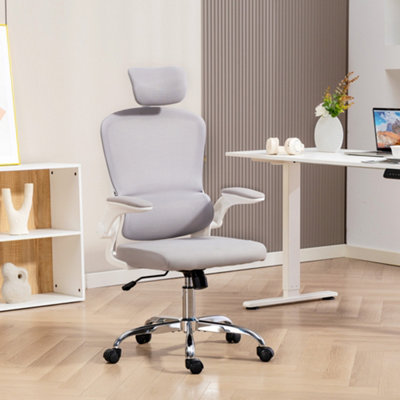 B&Q -  High Back Mesh Computer Desk Chair With Lumbar SupportGrey