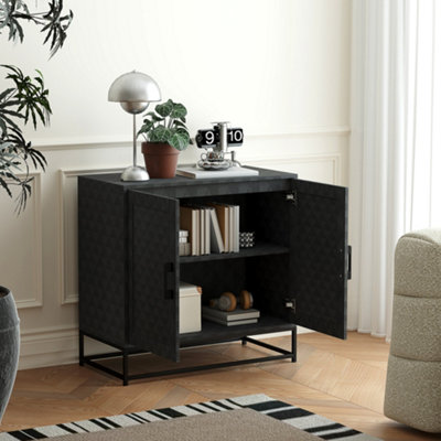 HOMCOM Storage Cupboard - 2 Doors - Black - Image 7