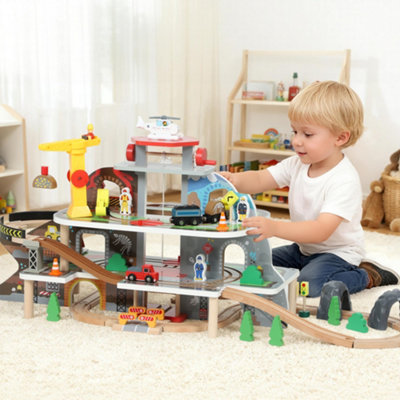 Tommy Toys AIYAPLAY 79 Piece Mine Themed Wooden Toy Train Set - Image 3