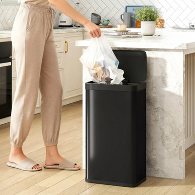 Rackhams Black 45L Sensor Bin, Stainless Steel Kitchen Bin With Automatic Close - Plastic, Metal - Image 8