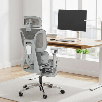 Homcom Ergonomic Office Chair, Mesh Desk Chair With Lumbar Support, Footrest