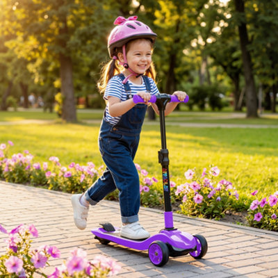 B&Q -  Scooter For Kids3 Wheel Foldable Kids ScooterPurple