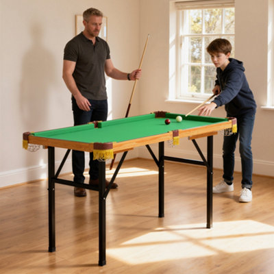 Sportnow Green 4Ft Folding Pool Table, Mini Billiards Table Set For Kids, - Image 3
