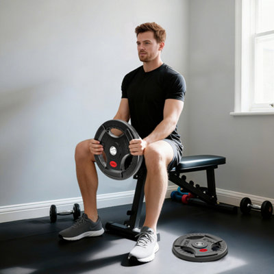 Sportnow 20Kg Olympic Weight PlateWeight Plate Disc With Tri-Grips from B&Q