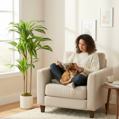 B&Q -  120Cm Artificial Dracaena Tree With Bendable Trunks For Home Decor