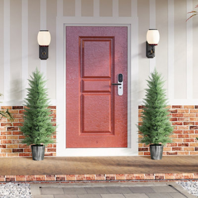 Homcom Set Of 2 Artificial Cypress Trees With Pe Leaves For Outdoor Indoor from B&Q