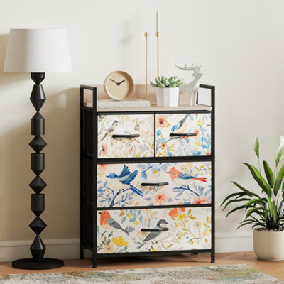 Homcom 4-Drawer Chest Of DrawersFabric DresserWhite from B&Q