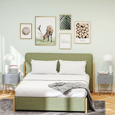 HOMCOM Bedside Tables Set of 2 with 2 Drawers for Bedroom in Grey - Image 5