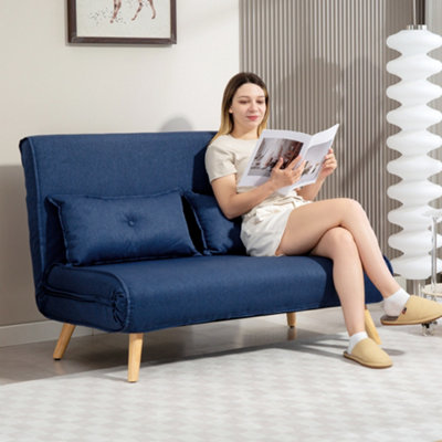 Homcom Click Clack Sofa Bed2 Seater Bed Settee For Living RoomDark Blue from B&Q