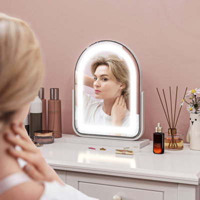 Homcom Unisex White Vanity Mirror With Colour Light, 360 Degree Rotation, Touch Screen In Size 3 - Image 6