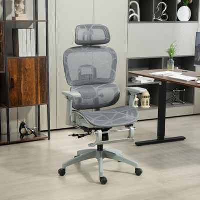 B&Q -  Ergonomic Swivel Office Chair Computer Chair With 3D ArmrestGrey