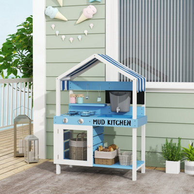 B&Q -  Kids Mud KitchenOutdoor Play Kitchen For Boys GirlsBlue