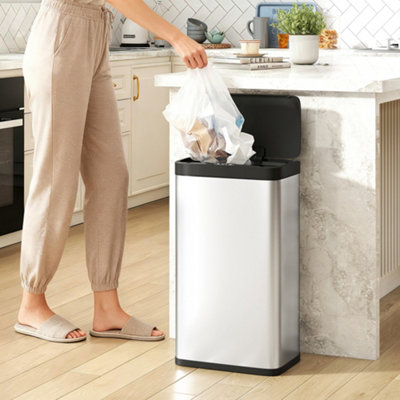B&Q -  45L Sensor BinStainless Steel Kitchen Bin With Automatic Close
