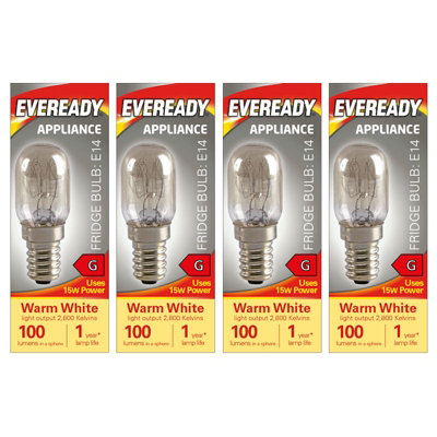 Eveready Pygmy E14 Fridge 100Lm 15W 2800K (Warm White)Pack Of 4 from B&Q
