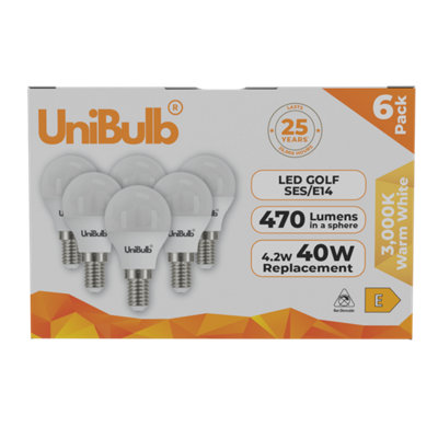 Unibulb White/Light Led Golf Ball E14 470Lm 4.2W 3000K (Warm ) Bulb - Pack Of 6 - Image 4
